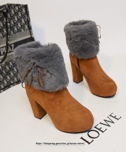 ブーツ | ショートレディース 6cmヒール ファー サイドジッパー 太めヒール 冬 保温 防寒 大きいサイズ 痛くない 冬靴 あったか オシャレ 疲れない