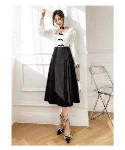 スカート | ロング 秋 秋服 レディース ボトムス ロングフレア プリーツ裏地付き キレイめ 着痩せ フェミニン お出かけ 可愛い オシャレ