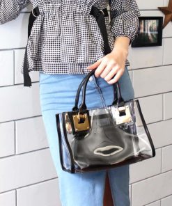 トートバッグ | レディース PVC 春夏 ショルダーバッグ クリアバッグ プールバッグ 透明