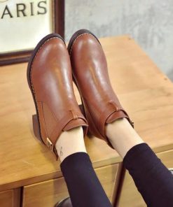 ショートブーツ | ブーツ ブーティー レザーブーティー チャンキーヒール ポインテッドトゥ シューズ 靴 スリップオン レディース 太ヒール オフィス 大人 25cm 無地 サイドゴア