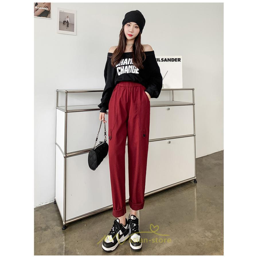 チノ・テーパード・ジョガー・スキニーパン | テーパードパンツ パンツ レディース ボトムス ストレッチ 美脚 コットン ハイウエスト 快適 楽チン 体型カバー 着痩せ 買い物 運動 部屋着 お出かけ スポーツ