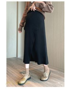 スカート | レディース マタニティウェア ロング丈 秋 冬 2022新作 妊婦服 裾口スリット 体型カバー ママ 産前 産後 ウエスト調整 マタニティきれいめ