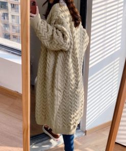 ニット・セーター | ケーブル編みニットカーディガンロング