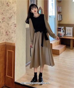 マキシ | ワンピース レディース おしゃれ ロングワンピ 40代 50代 膝丈ワンピース 秋服 大人可愛い 韓国風 着痩せ 通勤