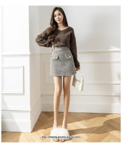 スカート | レディース 春秋冬 ショート丈 ハイウエスト ミニタイトチェック柄 シンプル ボトムス 通勤 オシャレ ポケット セクシー