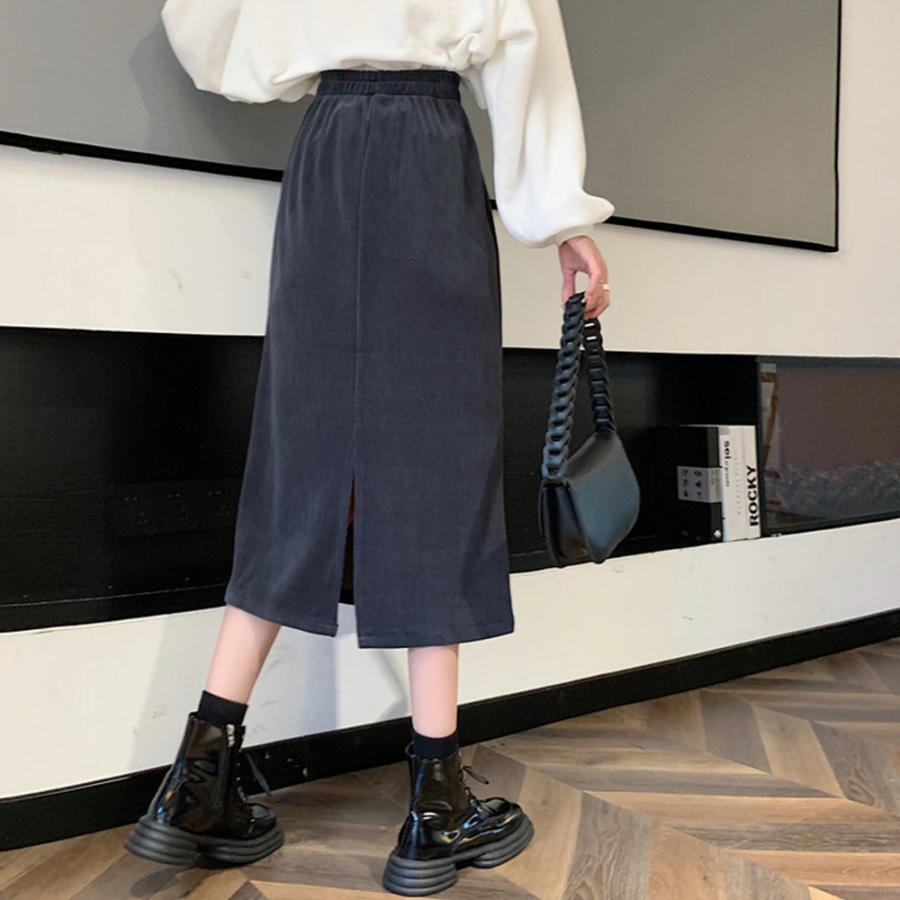 ロングスカート | コーデュロイスカート バックスリット秋冬
