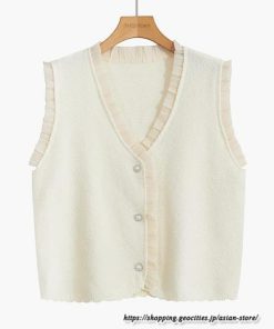 ベスト | ニットレディース トップス カーディガン 羽織り Vネック タンクトップ ノースリーブ 袖なし インナー ショート丈 20代30代 ニット セーター