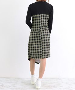 ワンピース | ドッキングチェック柄 長袖