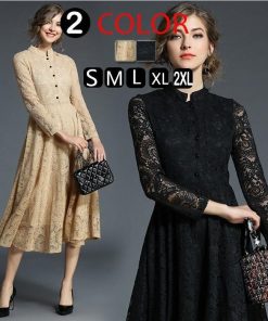 レースワンピース | パーティードレス ミモレワンピ ドレス ロング丈 結婚式 二次会 発表会 フォーマル 上品 お呼ばれ ダンス舞台 総レース 花嫁 きれいめ