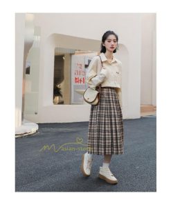 スカート | レディース プリーツマキシロング丈 ロングウエストゴム 大人 20代 30代 40代 OL カジュアル チェック柄 ママ 通勤通学 母