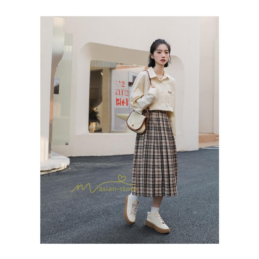 スカート | レディース プリーツマキシロング丈 ロングウエストゴム 大人 20代 30代 40代 OL カジュアル チェック柄 ママ 通勤通学 母