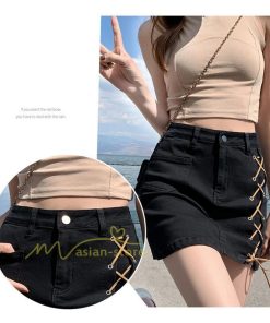ショートパンツ | スカート風レディースデニムショーパン ハイウエスト 短パン 20代30代40代 カジュアル 通勤通学