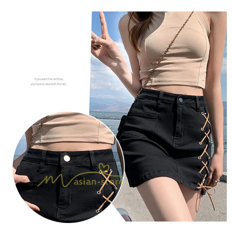 ショートパンツ | スカート風レディースデニムショーパン ハイウエスト 短パン 20代30代40代 カジュアル 通勤通学