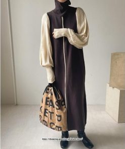 マキシ | センターライン ニットワンピース ロング ワンピース 長袖 レディース 着痩せ 上品 フェミニン キレイめ 通勤 おしゃれ 50代　 オシャレ 30代 通勤 20代 40代