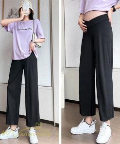 パンツ レギンス | マタニティ パンツ レディース 着痩せ 上品 マタニティウェア ローウエスト ワイドパンツ マタニティパンツ 妊婦服 夏服 薄手 サマーパンツ お出かけ 9分丈 夏