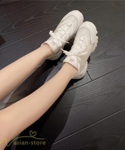スニーカー | インソール レディース ダッドスポーツシューズ 靴 厚底 レースアップ 無地 履きやすい ハイカット 可愛い 脚長効果 歩きやすい 新作