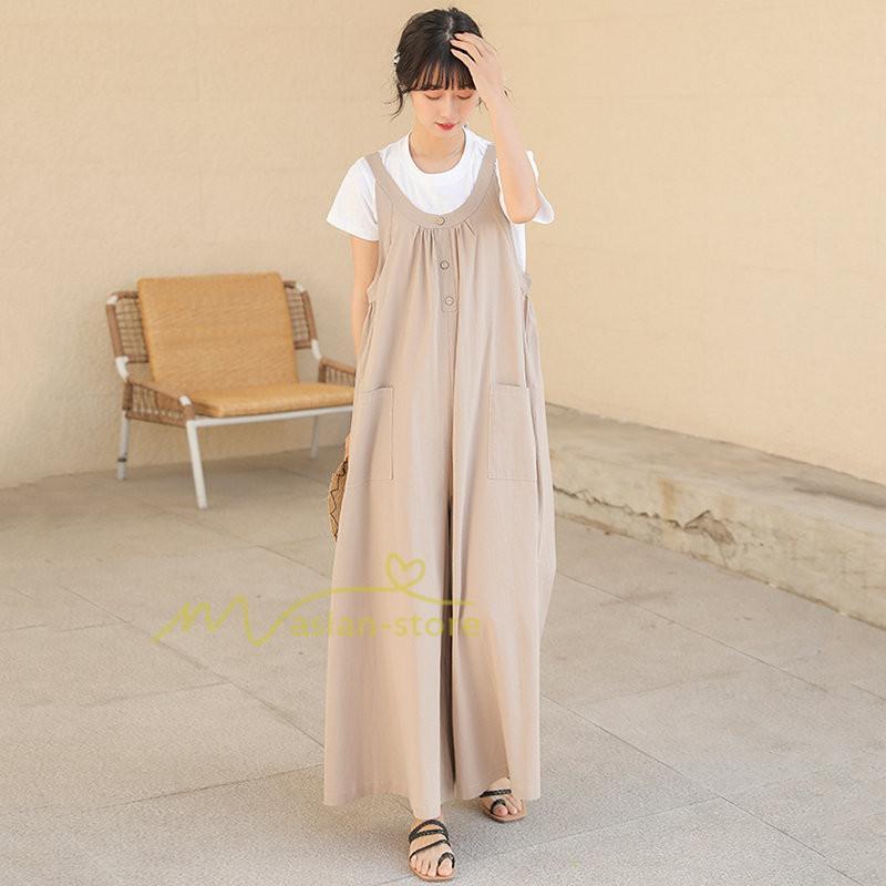 オーバーオール サロペット | サロペット レディース オールインワン 春夏 パンツ オーバーオール 秋冬 楽ちん ゆったり 無地 体型カバー カジュアル 気質 着痩せ ワイドパンツ 無地