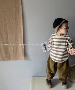 衣装 服 | 子供服 長袖Tシャツ キッズ 男の子 女の子 ロンT トップス 長袖 コットン 春 秋 カジュアル ボーダー柄 ナチュラル 可愛い 男女兼用
