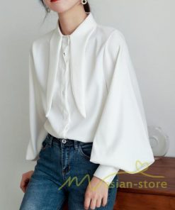 在庫ある | 短納期シフォンブラウスレディース パフスリーブシャツ ビジネスブラウストップス オフィスフォーマルシャツブラウス 薄手 春夏衣装 通学通勤 着痩せ OL 無地