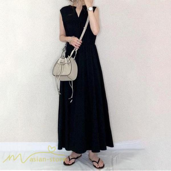 ノースリーブ | ワンピース レディース 夏新作 気質 Aラインワンピース 40代 ワンピ フレア カジュアル ノースリーブワンピース 30代 きれいめ 無地 20代 可愛い