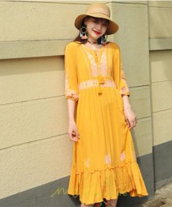 マキシ | ワンピース きれいめ レディース 夏 秋 ロング 上品 大人 七分袖 お出かけ 高見え 赤 白 黄色 上質 20代 50代 40代 ゆったり リゾート 30代 旅行 体型隠し