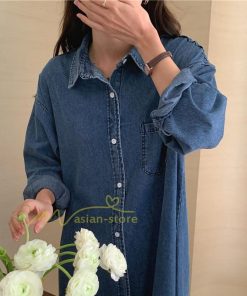 マキシ | ワンピース シャツワンピース ロングデニムシャツワンピース 韓国ファッション 20代30代40代50代 着回し 通勤通学 上品 着痩せ お出かけ 激売れ カジュアル