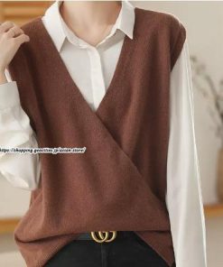 ベスト | ニットニット 2way 羽織り レディース セーター ジレ ノースリーブ 秋物 Vネック 羽織る エレガント トップス 20代 ライトアウター カワイイ