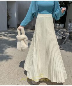 スカート | プリーツ ロング丈 ボトムス レディース ニットニット あったか 20代 30代 40代 秋 冬 韓国風 デート こなれ感 新作 秋冬物 お呼ばれ