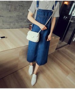 ひざ丈スカート | サスペンダー デニム スカート サロペットスカート レディース オーバーオール