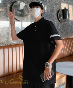 Tシャツ | ポロシャツ シャツ メンズ 薄手 夏新作 カジュアル 無地 トップス サマーシャツ カットソー おしゃれ ゆったり ギフト 大きいサイズ プレゼント 黒 白