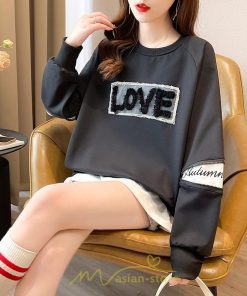 パーカー | トレーナー Tシャツ ロングT 切り替え スウェット トップス レディース 秋 冬 春 コーデ カジュアル お出かけ 丸ネック 可愛い ゆる 体型カバー