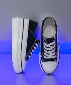 スニーカー | 厚底シューズ キャンバス厚底レディース レースアップ ラウンドトゥ 滑り止めソール ウォーキングシューズ スニーカー スポーツ