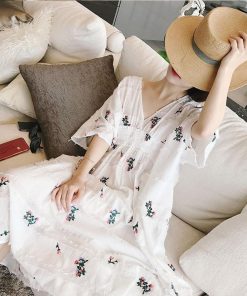 マタニティ | マタニティ綿麻フレアワンピース ゆったり花柄ワンピ 2点セット キャミソール＋ワンピース ロングリゾートワンピ 産後も着られるデザイン 柔らか 産前産後