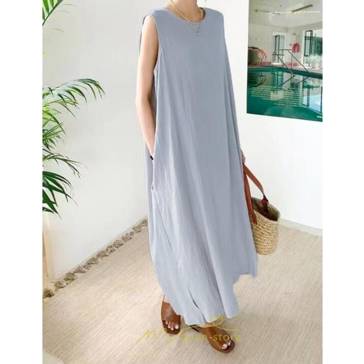 マキシ | ワンピース 秋インナー タンクトップ ミモレ丈 レディース ルームウェア 部屋着 落ち感 無地 タンクワンピース 送料無料 20代30代 可愛い 40代50代