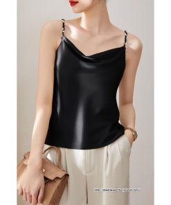キャミソール タンクトップ | キャミソール サテン インナー レディース 重ね着 キャミ サテン生地 下着 肌着 ノースリーブ 光沢感のあるキャミソール 春 夏 秋 滑らかな手触り トップス