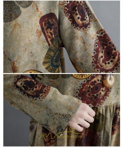 マキシ | ワンピース 夏秋 長袖 コットン お出かけ 長め丈 花柄 フラワー 大きいサイズ ロング丈 ロングワンピ ぽっちゃり 快適 お洒落 着痩せ 2022新作 華奢見え