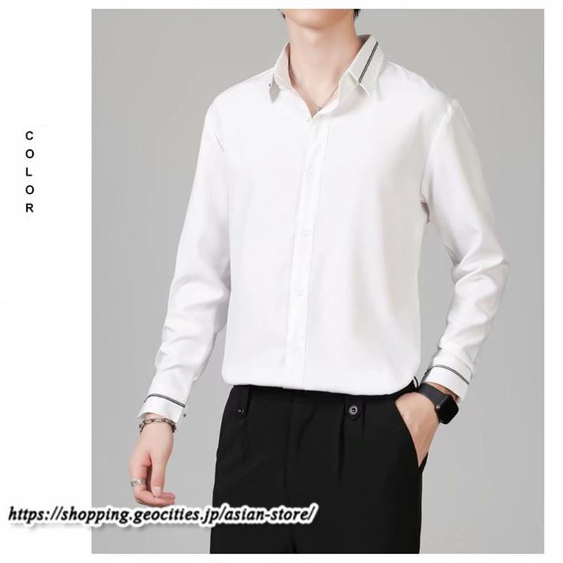 シャツ | 長袖メンズ ビジネス フォーマル オフィス 仕事 春 夏 秋 冬 カジュアル ビジネスシンプル 長袖 トップス 大きいサイズ メンズトップス