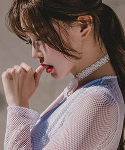 ビキニ | カシュクール 長袖 体型カバー メッシュ 背中見せ【ネ Vネック ワンピース 水着 オールインワン 水着 セクシー 水着 レディース