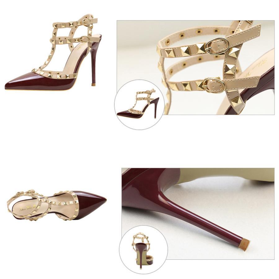 サンダル | ハイヒール キャバパンプス レディース パーティー アンクルストラップ結婚式靴 スタッズpumpsポインテッドトゥ サンダルパンプス