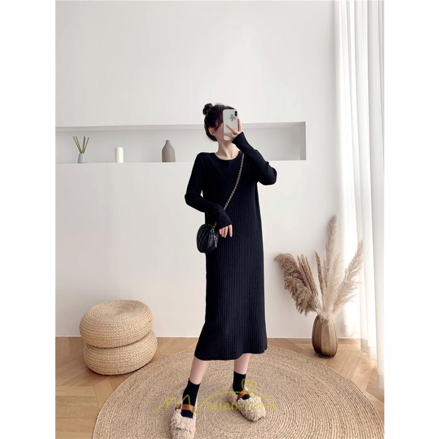 ニットワンピース | レディース 冬 きれいめ ロング おしゃれ 秋冬 長袖 送料無料 可愛い 上品 秋冬コーデ 小柄 萌え袖 20代30代40代50代 がーりー