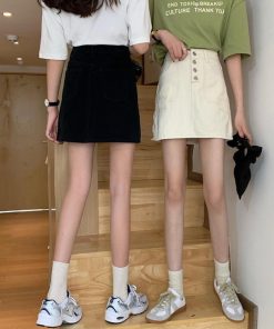 タイトスカート | ハイウエスト デニムスカート 着やせ レディース 韓国風 ミニスカート カジュアル 台形スカート おしゃれ【ネコ