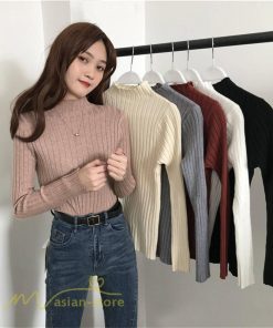 ニット・セーター | 秋 冬 ニット セーター 長袖 プチハイネック レディース トップス 無地 洗えるニット お洒落 シンプル トレンド ゆるシルエットインナー 上品 OL きれいめ 通勤