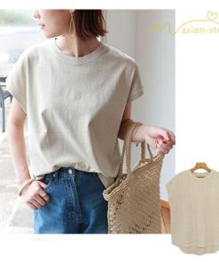 tシャツ・カットソー | Tシャツ Tシャツ レディース トップス ピグメント加工 フレンチスリーブ Tシャツ カットソー スリット 半袖 カジュアル 女性着 無地 普段 トップス シンプル