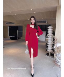 タイト | セクシーワンピース 二次会ワンピース 上品 高級感 ワンピース 長袖 タイトワンピース スリム 美ライン スリット お呼ばれワンピース 結婚式 オフィス 通勤