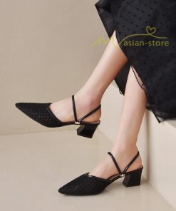 サンダル ミュール | チャンキーヒール サンダル レディース ミュール 2way パンプス 靴 春夏 疲れにくい 美脚 ミュールパンプスサンダル ポインテッドトゥ かかとなしパンプス