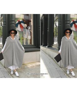 マキシ | ニットベストワンピース レディース 40代 秋冬 ワンピース Vネック ニットロングベスト ニットワンピース ゆったり ひざ下 オシャレ 韓国風 無地カジュアル