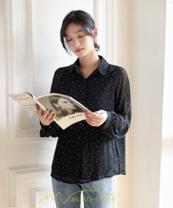 シャツ・ブラウス | ブラウス レディース きれいめ 40代 春秋新作 オシャレブラウス シャツ 長袖トップス Vネックブラウス 大人 シャツ30代 ゆったり 通勤 50代 ドット柄