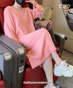 マキシ | ワンピース 秋 秋服 ニット レディース タートルネック 長袖 ニットワンピース ケーブル編み ゆったりタートル