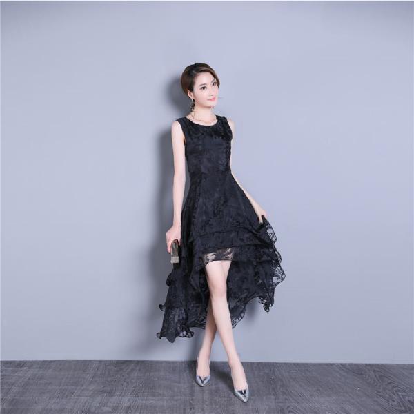 在庫ある | 短納期フレアロングワンピース ドレス ノースリーブ 結婚式 二次会 披露宴 フレアワンピ パーティー 発表会 ダンス エレガント おしゃれ 舞台衣装 シルエット