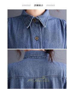 シャツ・ブラウス | デニム ロングシャツ シャツワンピ レディース 長袖 シャツ ロング ミモレ丈 脚長効果 大きいサイズ 体型カバー 着痩せ 20代30代40代50代